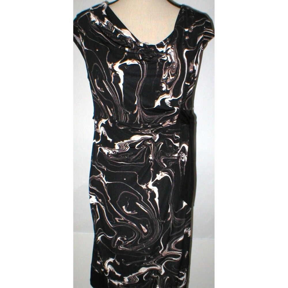 New Womens Maternity Dress Motherhood Black Brown Small White Faux Wrap Nice